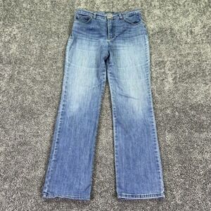 Lee Jeans Womens 30x30 Blue High Rise Relaxed Straight Denim Medium Wash Shaping